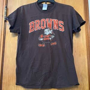 Gildan Dark Brown T-Shirt with Orange Graphic
